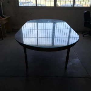 Mesa de salón cristal ovalada