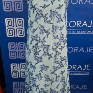 Vestido largo floral tonos azules