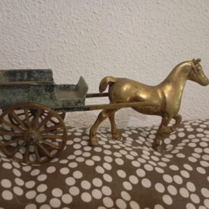 Caballo y Carro de Bronce Decorativo