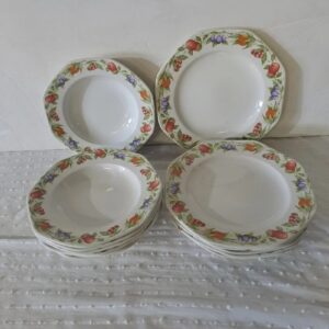 Conjunto 12 Platos Cerámica Pontesa Frutas